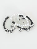 Black & white All Glass Bead Bracelet