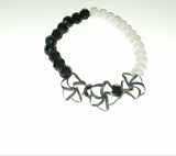 Black & white All Glass Bead Bracelet