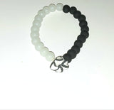 Black & white All Glass Bead Bracelet