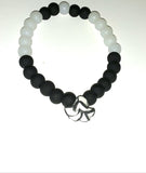 Black & white All Glass Bead Bracelet