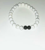 Black & white All Glass Bead Bracelet