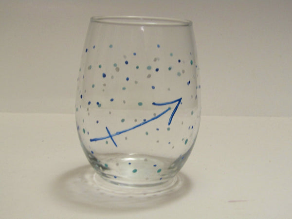 Stemless wineglass Zodiac polka dot