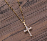 Diamond cross chain necklace