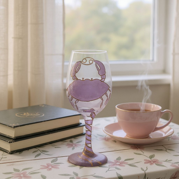 Zodiac wineglass (cancer crab)