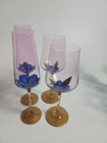 Gilded Flower Hand-Painted Glassware Collection
