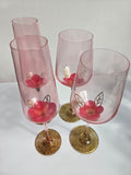 Gilded Flower Hand-Painted Glassware Collection