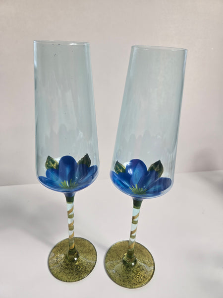 Gilded Flower Hand-Painted Glassware Collection