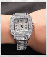 Full diamond quartz watch