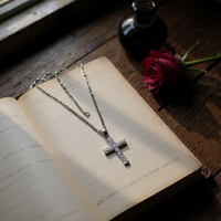Diamond cross chain necklace