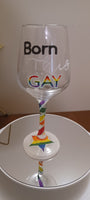 Born This Gay glass